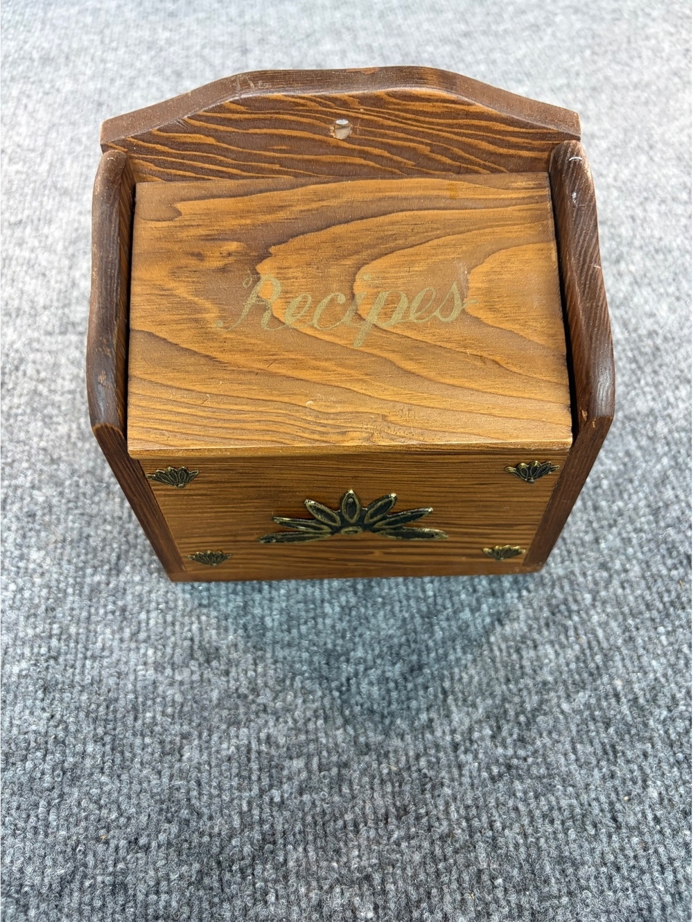 Vintage Wooden Recipe Box